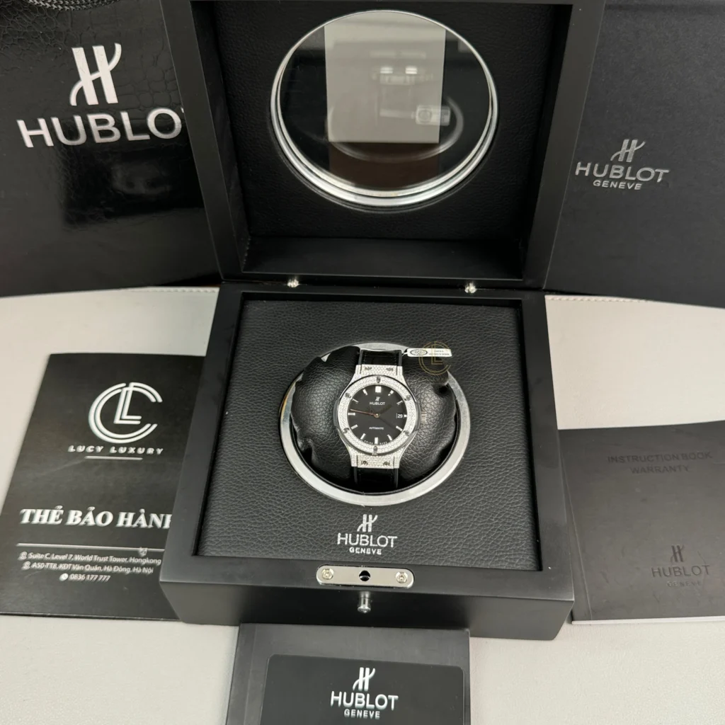 Super Clone Hublot Classic Fusion Diamonds Moissanite Pave 38mm Black Dial – Handcrafted Diamod – Swiss SuperClone