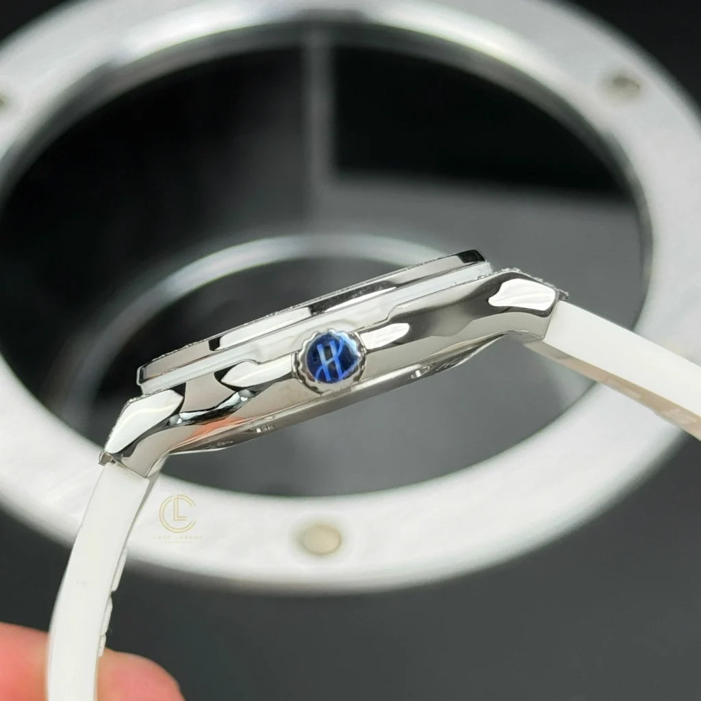 Super Clone Hublot Classic Fusion Diamonds Moissanite Pave 33mm White Dial – Handcrafted Diamod – Swiss SuperClone