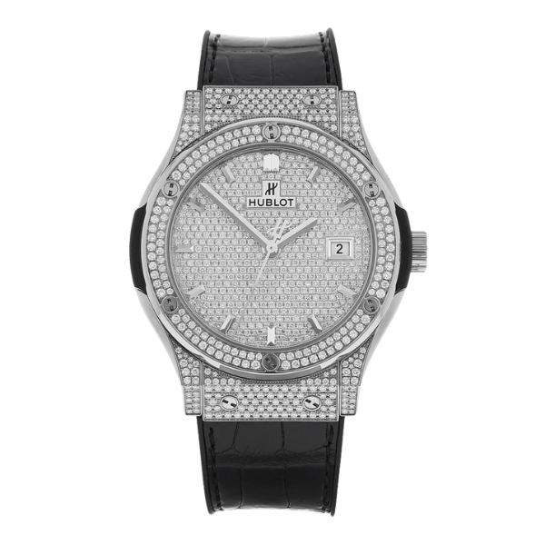 Super Clone Hublot Classic Fusion Full Diamonds Moissanite Pave 42mm – Customize Diamod – Swiss SuperClone