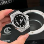 Super Clone Hublot Classic Fusion 40mm Leather Strap Steel