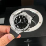 Super Clone Hublot Classic Fusion 40mm Leather Strap Steel