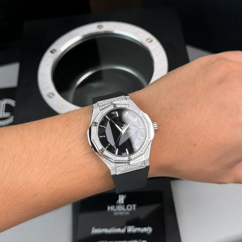 Super Clone Hublot Classic Fusion 40mm Leather Strap Steel