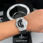 Super Clone Hublot Classic Fusion 40mm Leather Strap Steel