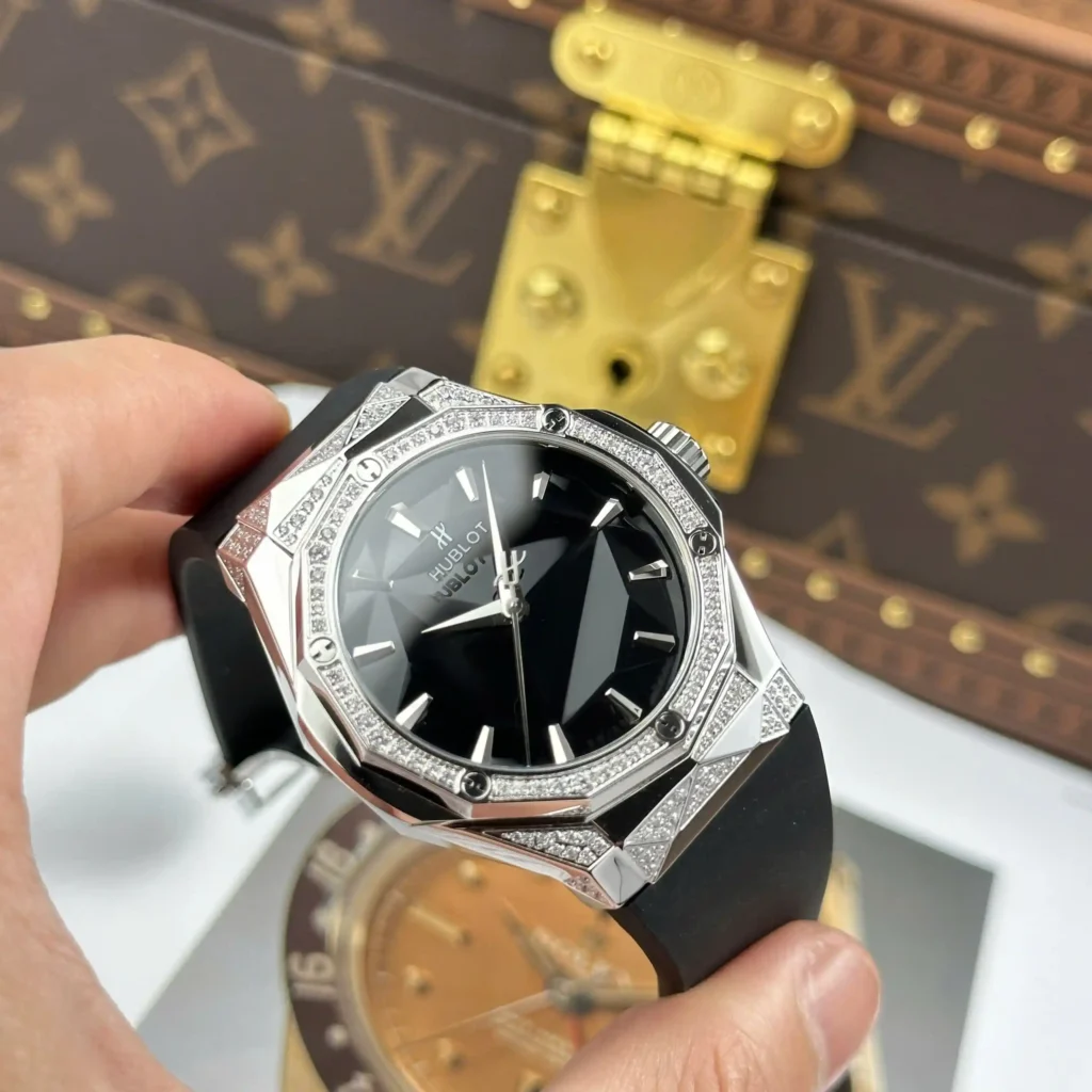 Super Clone Hublot Classic Fusion 40mm Leather Strap Steel