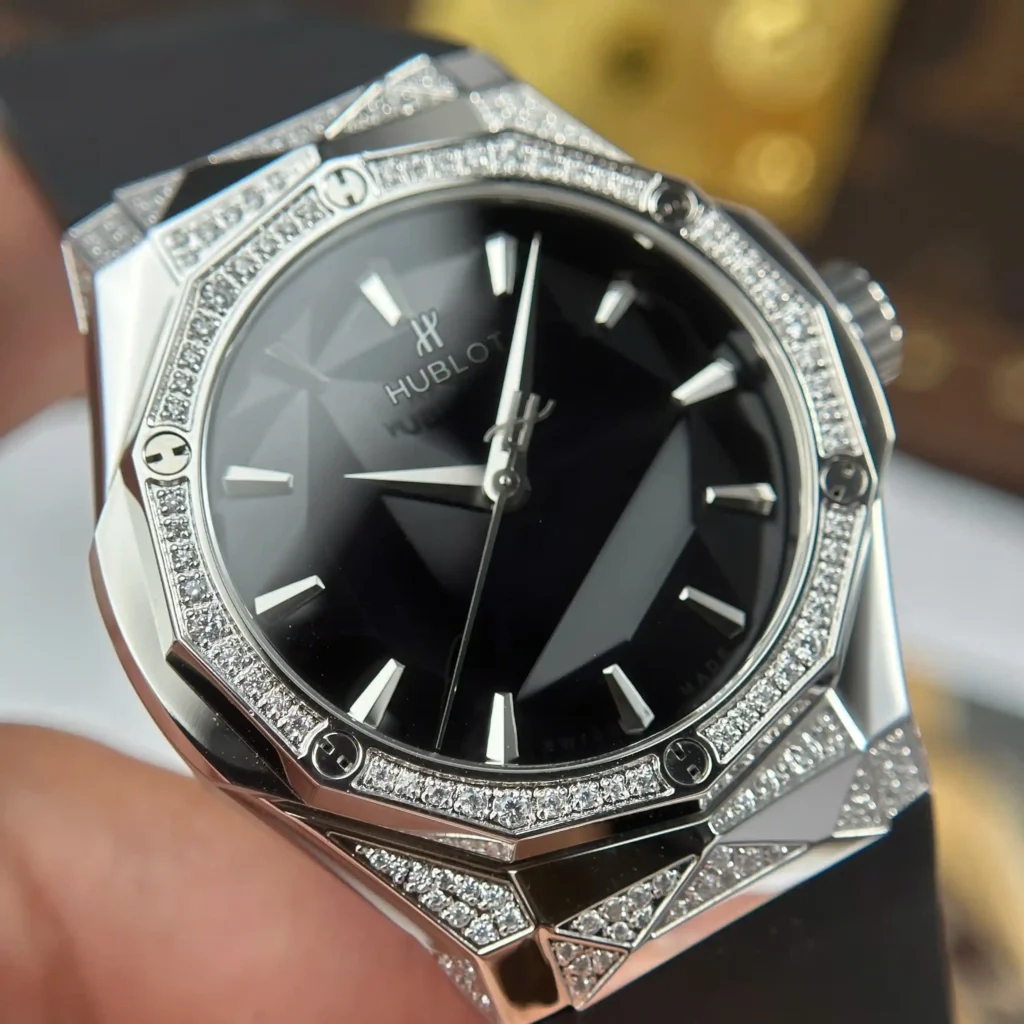 Super Clone Hublot Classic Fusion 40mm Leather Strap Steel