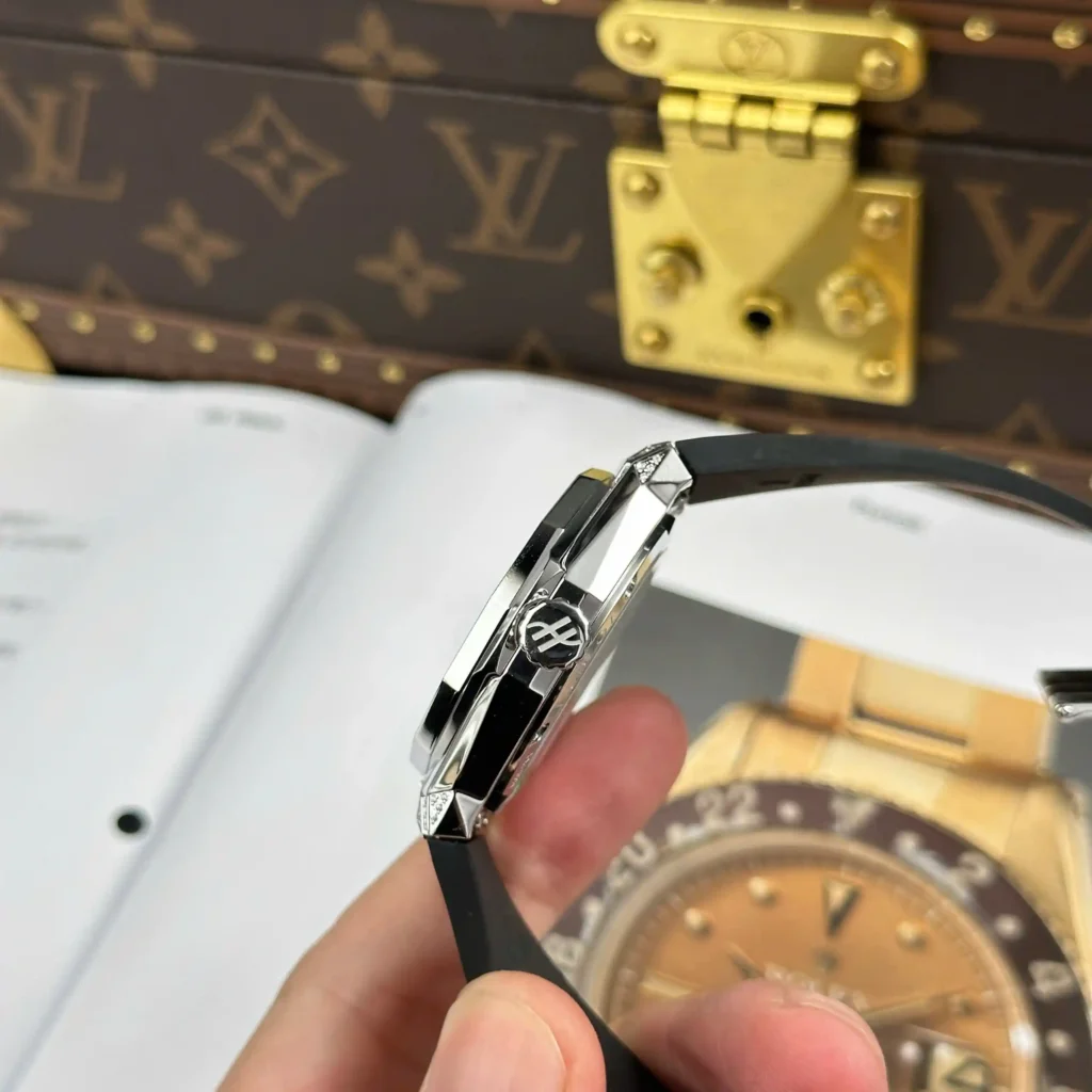 Super Clone Hublot Classic Fusion 40mm Leather Strap Steel