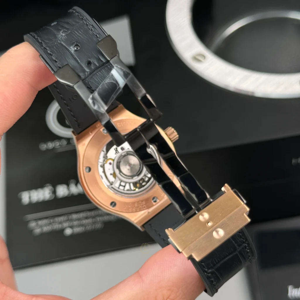 Super Clone Hublot Classic Fusion Rose Gold Titanium 38mm Black Dial Unisex Size