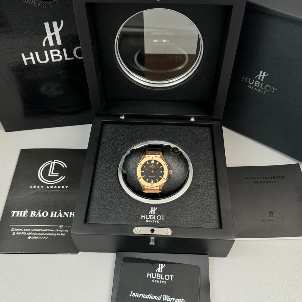 Super Clone Hublot Classic Fusion Rose Gold Titanium 38mm Black Dial Unisex Size