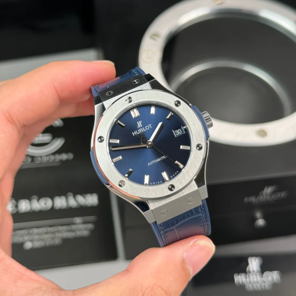 Super Clone Hublot Classic Fusion Titanium 38mm Blue Dial Unisex Size