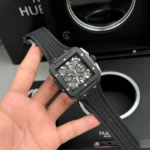 Super Clone Hublot Square Bang Unico 821.CI.0170.RX 821CI0170RX 42mm Black Dial Ceramic — dial close-up