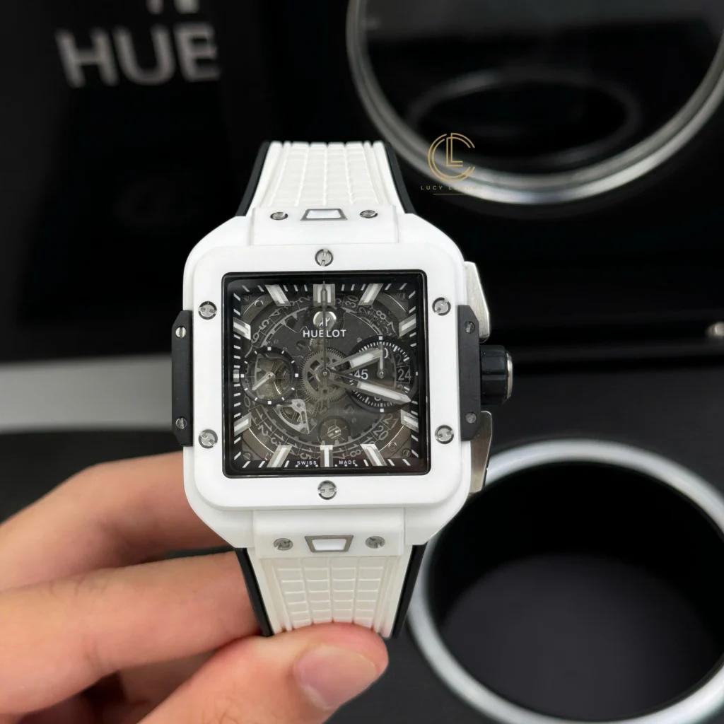 Super Clone Hublot Square Bang Unico 821.HX.0170.RX 821HX0170RX 42mm White Dial Ceramic – Swiss SuperClone