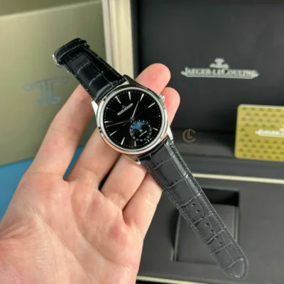 Super Clone Jaeger-LeCoultre Jaeger Lecoultre Master UltraThin Moon 40mm Black Dial Steel