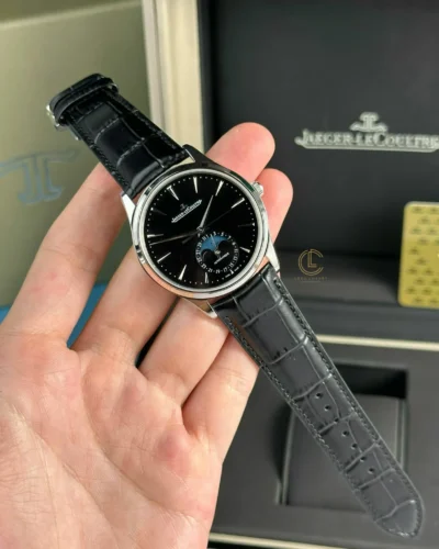 Super Clone Jaeger-LeCoultre Jaeger Lecoultre Master UltraThin Moon 40mm Black Dial Steel