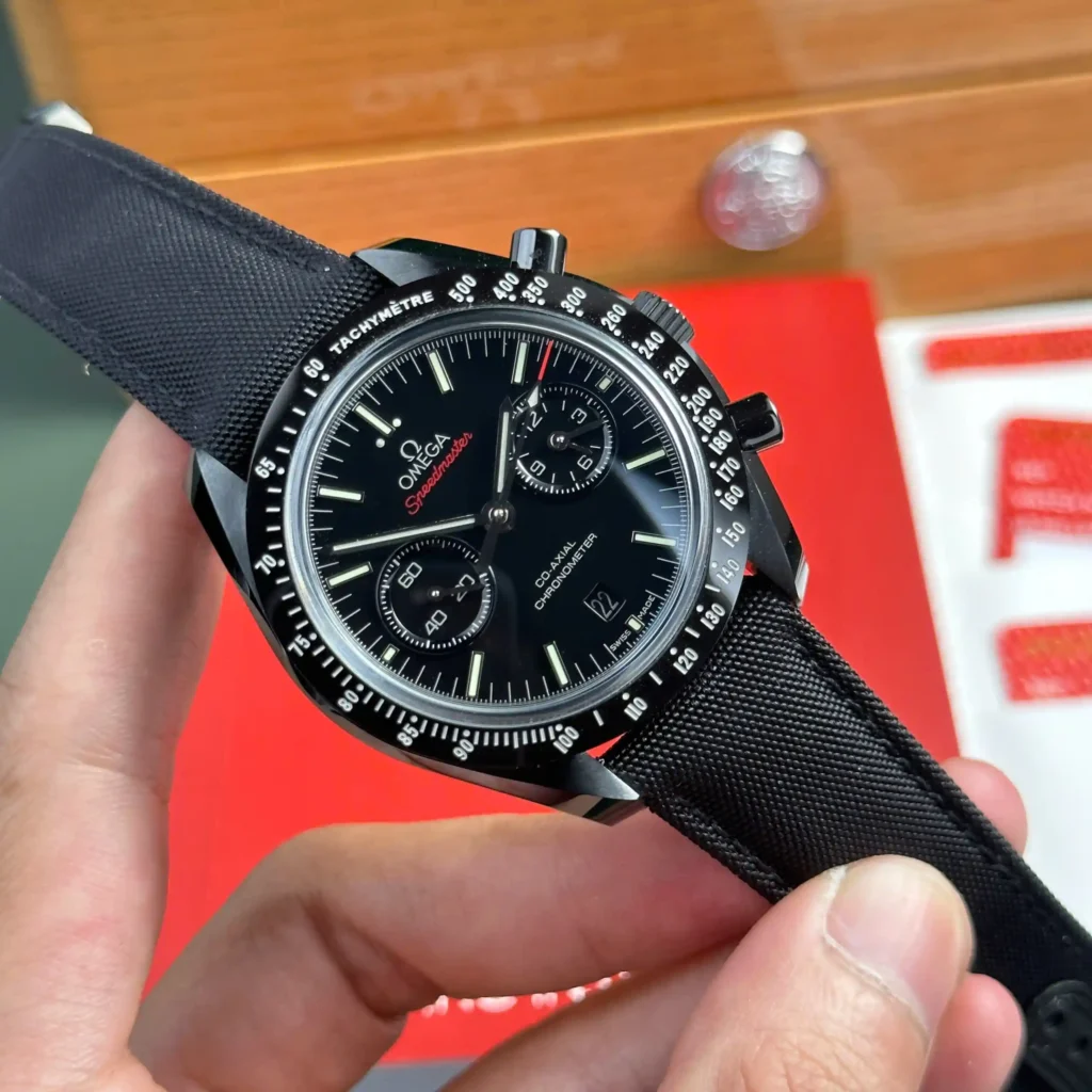 Super Clone Omega Speedmaster Dark Side of The Moon 311.92.44.51.01.003 44mm Black Ceramic – — side profile