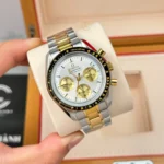 Super Clone Omega Speedmaster Moonwatch Professional 310.20.42.50.02.001 42mm White Dial Demi Yellow Gold
