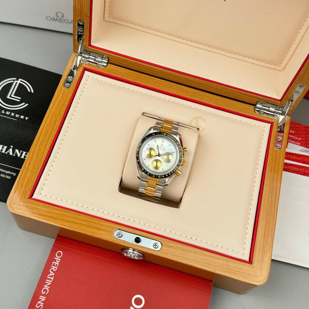 Super Clone Omega Speedmaster Moonwatch Professional 310.20.42.50.02.001 42mm White Dial Demi Yellow Gold