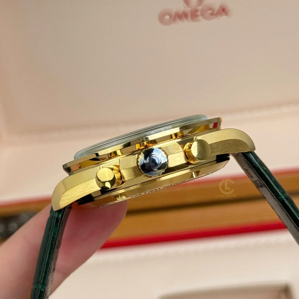 Super Clone Omega Speedmaster Moonwatch Professional 42mm 310.63.42.50.10.001 Green Dial Yellow Gold