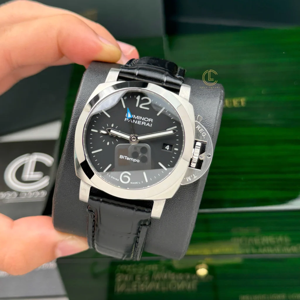 Super Clone Panerai Luminor Quaranta BiTempo PAM01365 40mm Black Dial Steel –