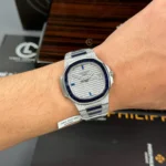 Super Clone Patek Philippe Nautilus 5711/1A 40mm Demi Baugette Blue Full Moissanite HongKong – Customize Diamod