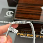 Super Clone Patek Philippe Nautilus 5711/1A 40mm Demi Baugette Blue Full Moissanite HongKong – Customize Diamod