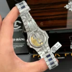 Super Clone Patek Philippe Nautilus 5711/1A 40mm Demi Baugette Blue Full Moissanite HongKong – Customize Diamod