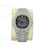 Super Clone Patek Philippe Nautilus 5712/1A 40mm Blue Dial Full Moissanite Hongkong – Customize Diamod – Swiss SuperClone