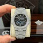 Super Clone Patek Philippe Nautilus 5712/1A 40mm Blue Dial Full Moissanite Hongkong – Customize Diamod – Swiss SuperClone