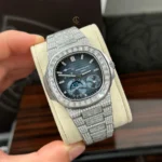 Super Clone Patek Philippe Nautilus 5712/1A 40mm Custom Full Moissanite Baguette HongKong – Customize Diamod – Swiss SuperClone
