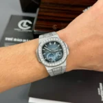 Super Clone Patek Philippe Nautilus 5712/1A 40mm Custom Full Moissanite Baguette HongKong – Customize Diamod – Swiss SuperClone