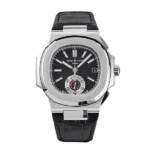 Super Clone Patek Philippe Nautilus Chronograph 5980/1A-014 40.5mm Black Dial with Leather Strap – Swiss SuperClone