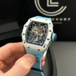 Super Clone Richard Mille RM 35-01 Richard Mille Rafa Cacbon NTPT Blue Strap 42mm
