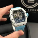 Super Clone Richard Mille RM 35-01 Richard Mille Rafa Cacbon NTPT Blue Strap 42mm