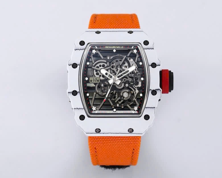 Super Clone Richard Mille RM 35-01 Richard Mille Rafa Cacbon NTPT Orange Strap 42mm