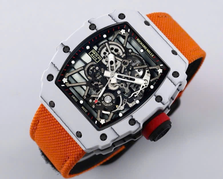 Super Clone Richard Mille RM 35-01 Richard Mille Rafa Cacbon NTPT Orange Strap 42mm