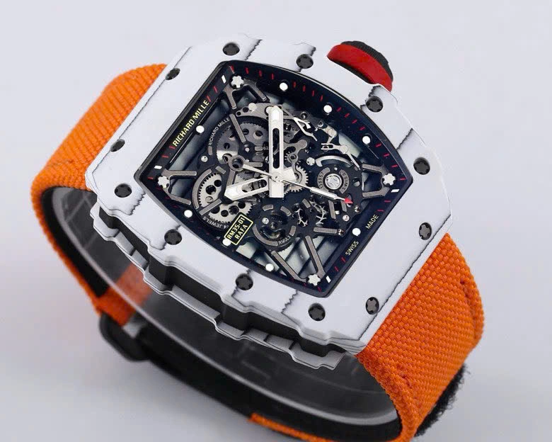 Super Clone Richard Mille RM 35-01 Richard Mille Rafa Cacbon NTPT Orange Strap 42mm