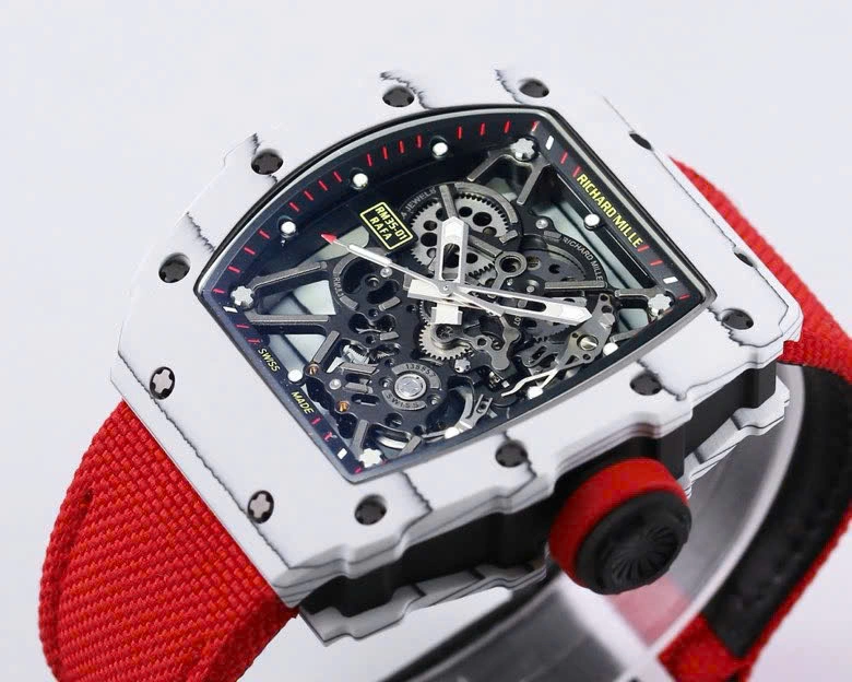 Super Clone Richard Mille RM 35-01 Richard Mille Rafa Cacbon NTPT Red Strap 42mm