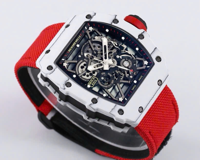 Super Clone Richard Mille RM 35-01 Richard Mille Rafa Cacbon NTPT Red Strap 42mm