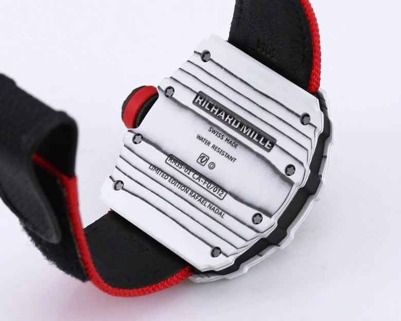Super Clone Richard Mille RM 35-01 Richard Mille Rafa Cacbon NTPT Red Strap 42mm