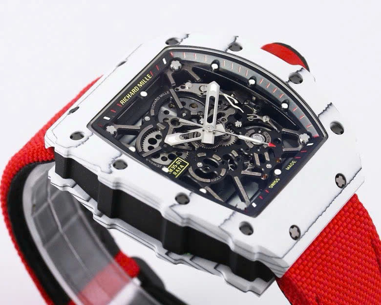 Super Clone Richard Mille RM 35-01 Richard Mille Rafa Cacbon NTPT Red Strap 42mm