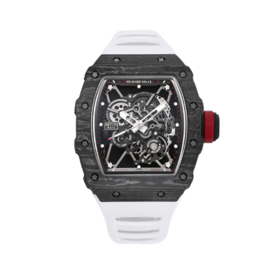 Super Clone Richard Mille RM 35-01 Richard Mille Rafa Cacbon NTPT White Strap 42mm — Image 2