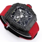 Super Clone Richard Mille RM 35-01 Richard Mille Rafa Cacbon NTPT White Strap 42mm