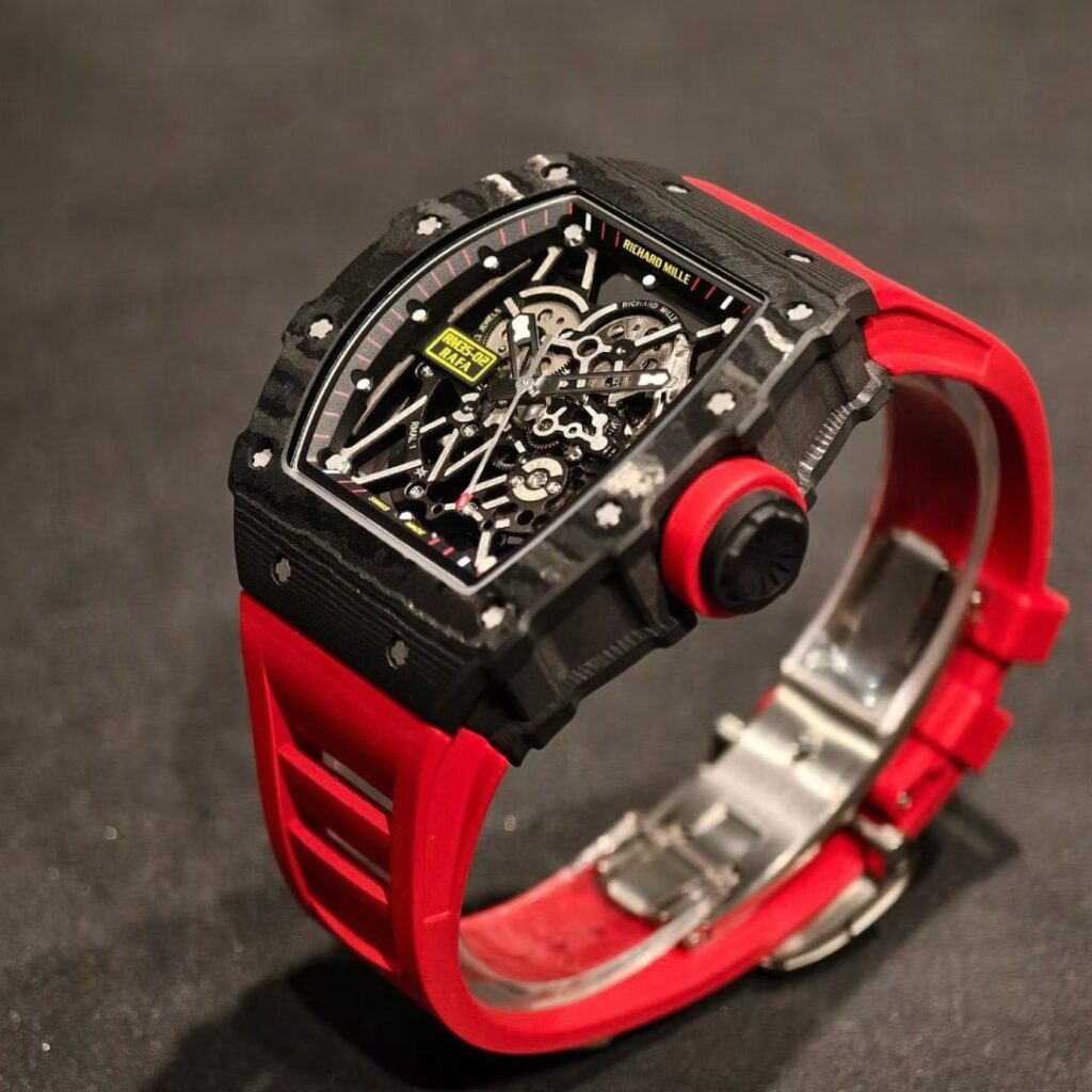 Super Clone Richard Mille RM 35-02 Carbon TPT Purple AR Sapphire Rubber Strap