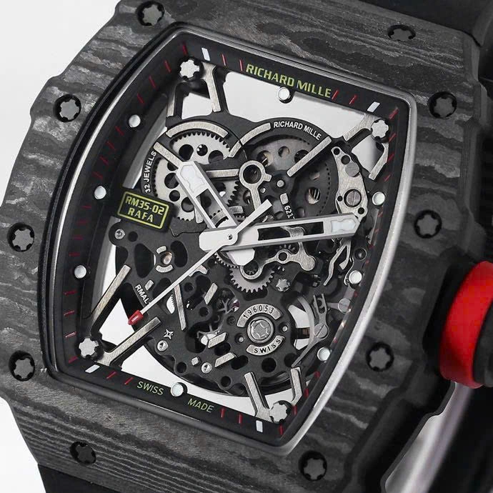 Super Clone Richard Mille RM 35-02 Richard Mille Rafael Nadal NTPT Carbon Full Black