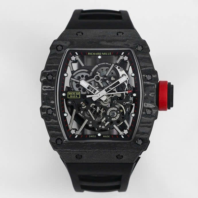 Super Clone Richard Mille RM 35-02 Richard Mille Rafael Nadal NTPT Carbon Full Black