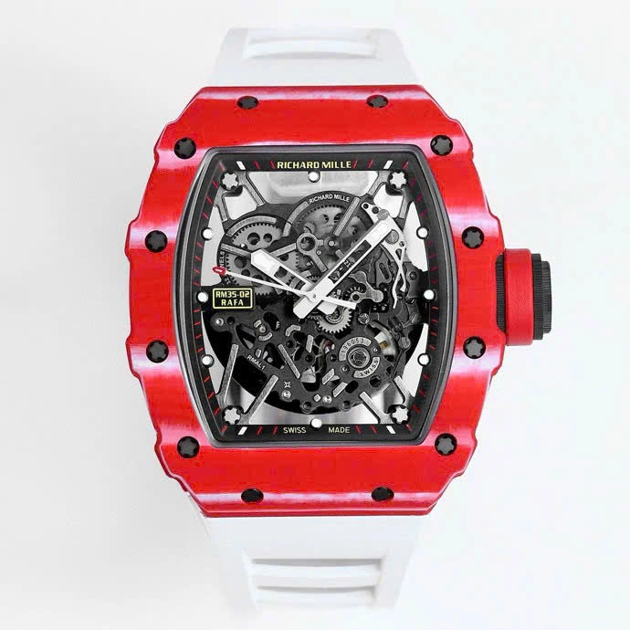 Super Clone Richard Mille RM 35-02 Richard Mille Rafael Nadal Red White Strap Carbon