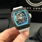 Super Clone Richard Mille RM 55 Richard Mille Asia Manual Winding Bubba Watson Carbon — dial close-up