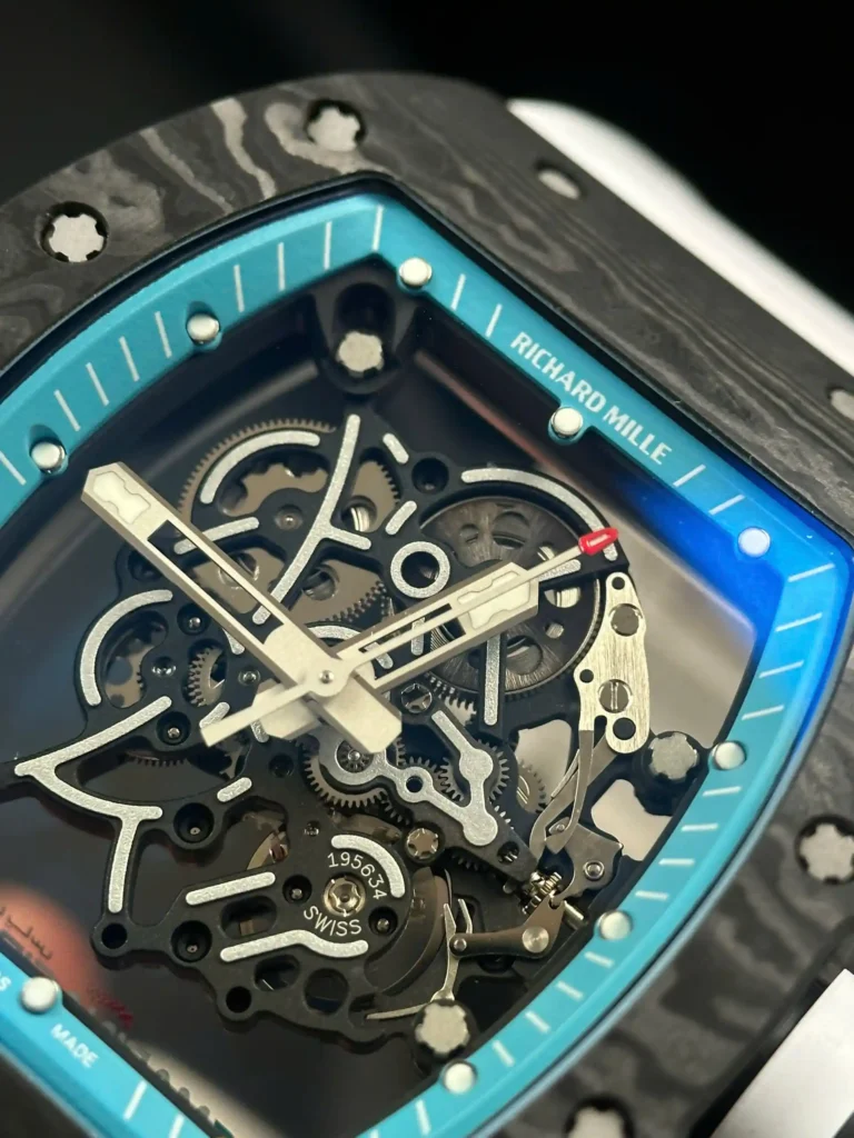 Super Clone Richard Mille RM 55 Richard Mille Asia Manual Winding Bubba Watson Carbon — bracelet detail