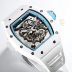 Super Clone Richard Mille RM 55 Richard Mille BLUE 42mm Ceramic — dial close-up