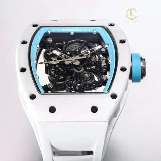 Super Clone Richard Mille RM 55 Richard Mille BLUE 42mm Ceramic — bracelet detail