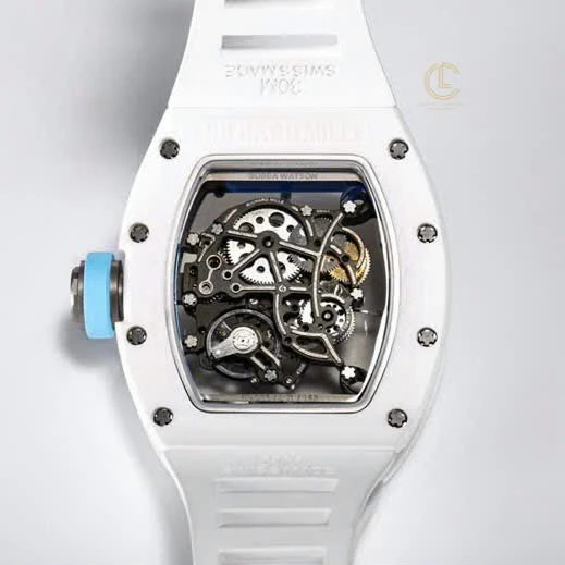Super Clone Richard Mille RM 55 Richard Mille BLUE 42mm Ceramic — movement / caseback view